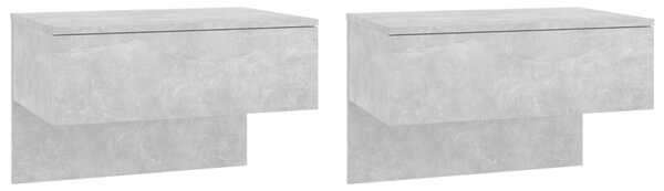 Wall-mounted Bedside Cabinets 2 pcs Concrete Grey