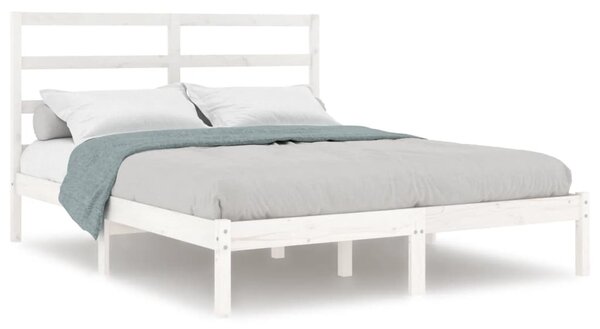 Bed Frame without Mattress White 120x190 cm Small Double Solid Wood