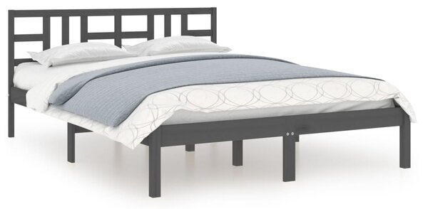 Bed Frame without Mattress Grey 120x200 cm Solid Wood