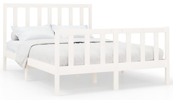 Bed Frame without Mattress White 140x200 cm Solid Wood Pine