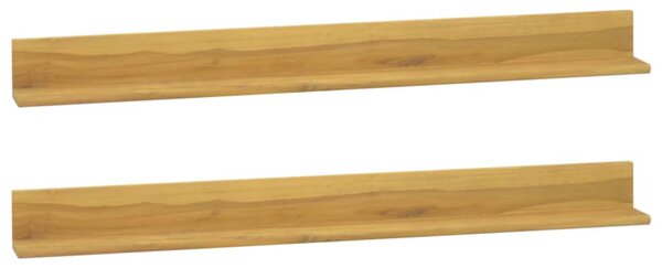 Wall Shelves 2 pcs 110x10x10 cm Solid Wood Teak