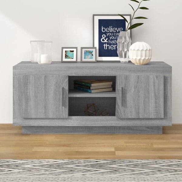 TV Cabinet Grey Sonoma 102x35x45 cm Engineered Wood