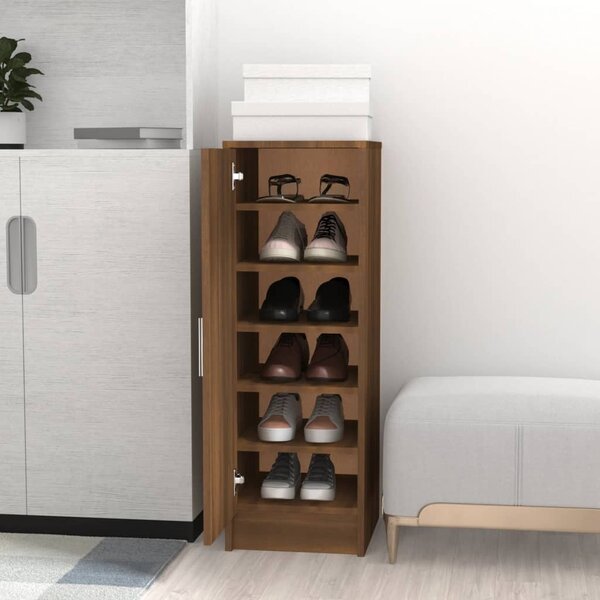 Shoe Cabinet Brown Oak 32x35x92 cm Engineered Wood