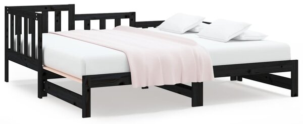 Pull-out Day Bed without Mattress Black 2x(90x200) cm