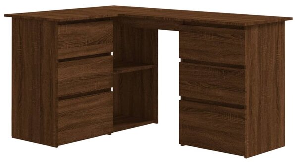 Corner Desk Brown Oak 145x100x76 cm Engineered Wood