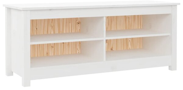 Shoe Bench White 110x38x45.5 cm Solid Wood Pine