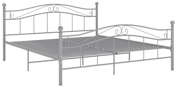 Bed Frame without Mattress Grey Metal 140x200 cm