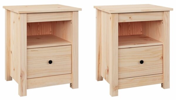 Bedside Cabinets 2 pcs 40x35x49 cm Solid Wood Pine