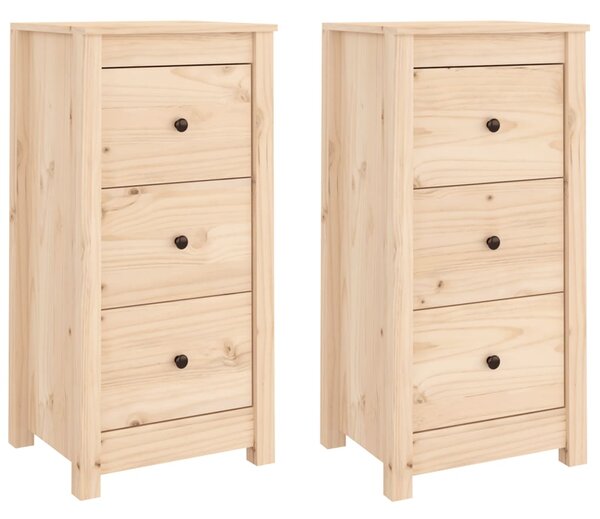 Sideboards 2 pcs 40x35x80 cm Solid Wood Pine