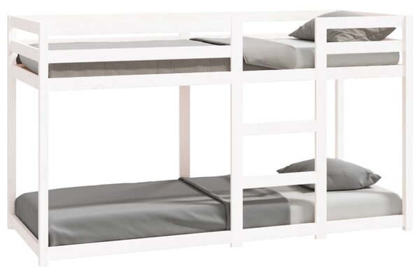 Bunk Bed without Mattress White 75x190 cm Small Single Solid Wood Pine