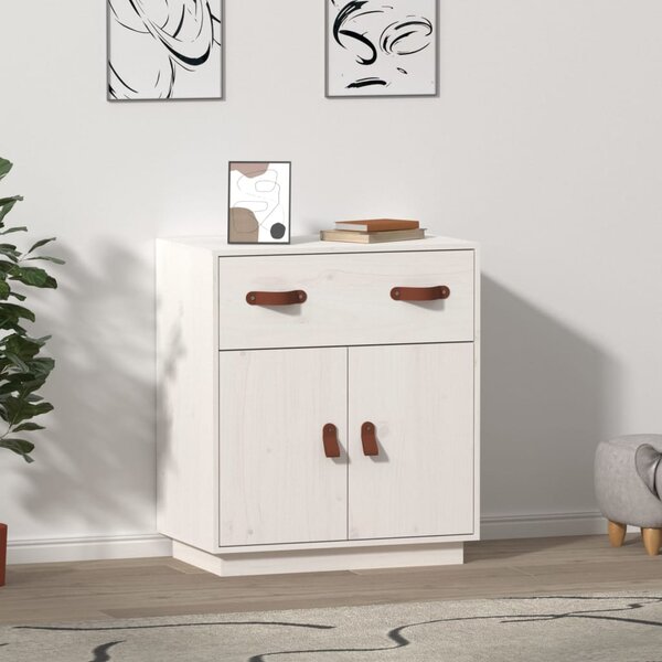 Sideboard White 65.5x40x75 cm Solid Wood Pine