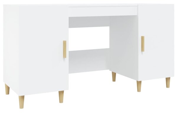 Desk White 140x50x75 cm Engineered Wood