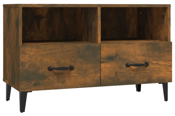 TV Cabinet Smoked Oak 80x36x50 cm Engineered Wood