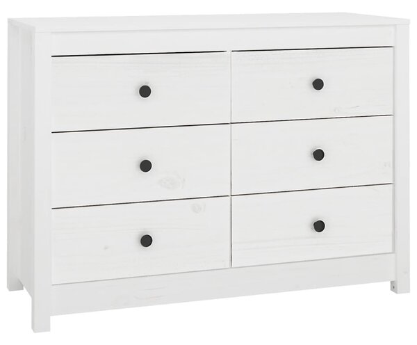 Side Cabinet White 100x40x72 cm Solid Wood Pine