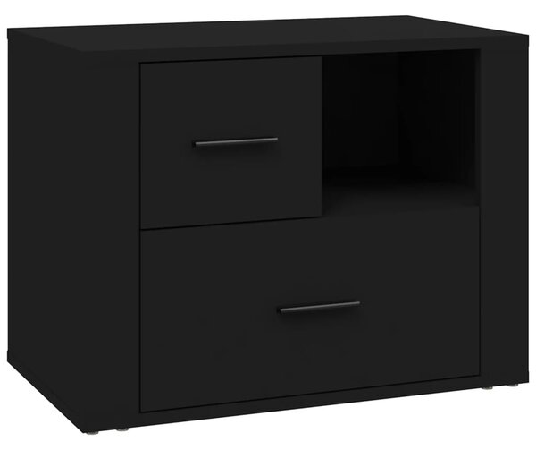 Bedside Cabinet Black 60x36x45 cm Engineered Wood