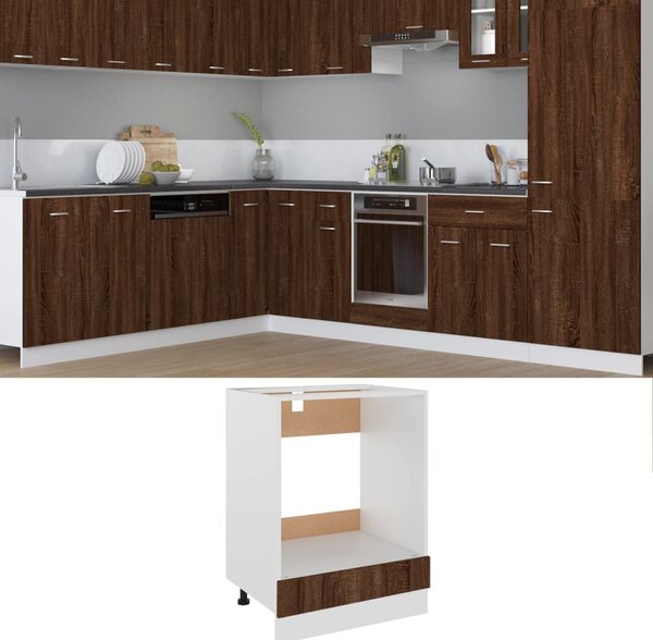 Oven Cabinet Brown Oak 60x46x81.5 cm Engineered Wood