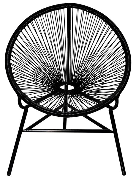 Garden Moon Chair Poly Rattan Black