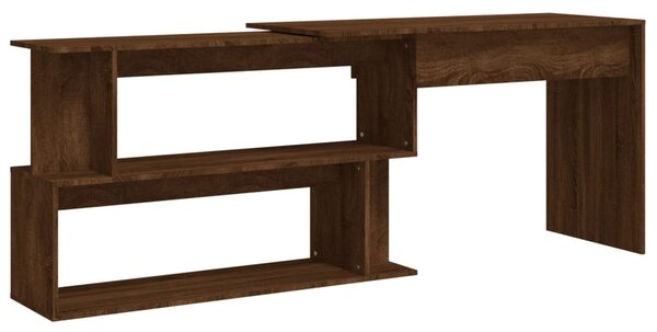 Corner Desk Brown Oak 200x50x76 cm Engineered Wood