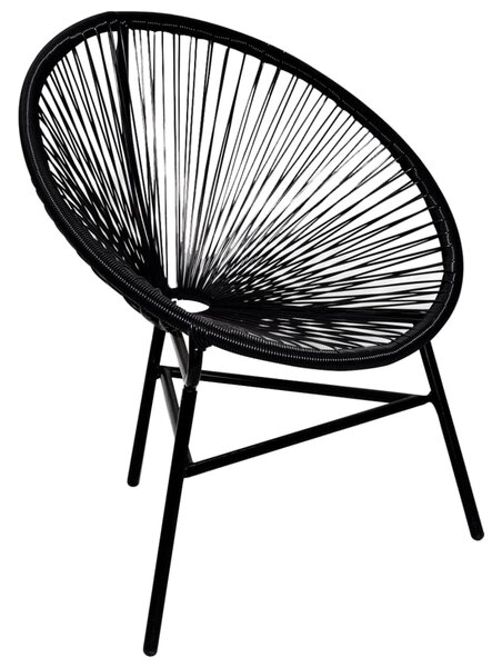 Garden Moon Chair Poly Rattan Black