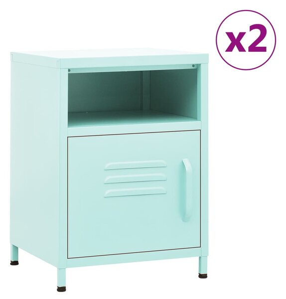 Nightstands 2 pcs Mint 35x35x51 cm Steel