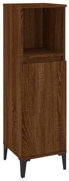 Bathroom Cabinet Brown Oak 30x30x100 cm Engineered Wood