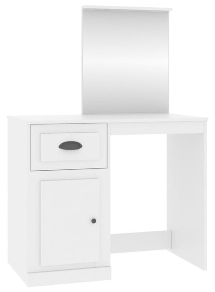 Dressing Table with Mirror White 90x50x132.5 cm Engineered Wood