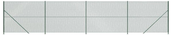 Chain Link Fence with Flange Green 1.4x10 m