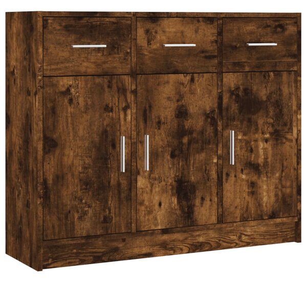 Sideboard Smoked Oak 91x28x75 cm Engineered Wood