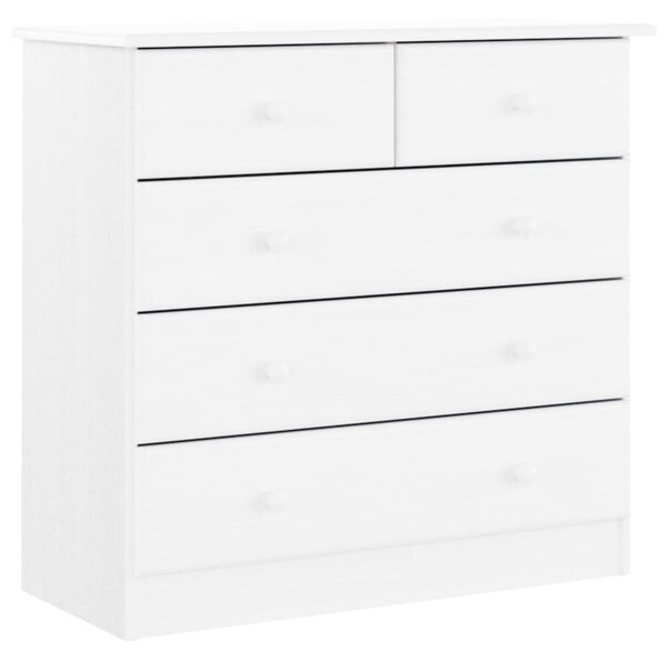 Chest of Drawers ALTA White 77x35x73 cm Solid Wood Pine