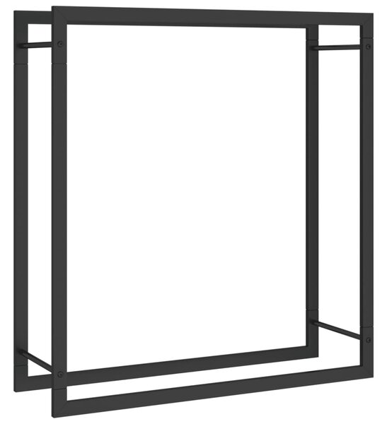 Firewood Rack Matt Black 80x28x86 cm Steel