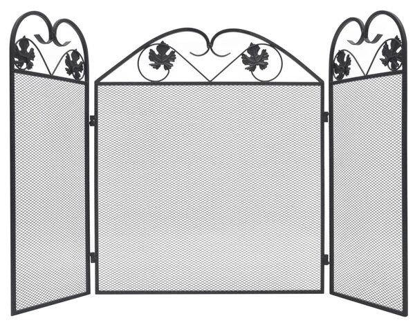 3-panel Fireplace Screen Iron Black