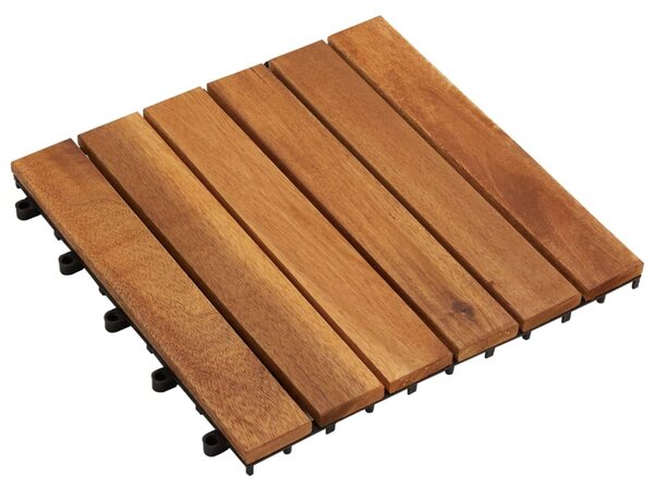 Decking Tiles Vertical Pattern 30 x 30 cm Acacia Set of 20