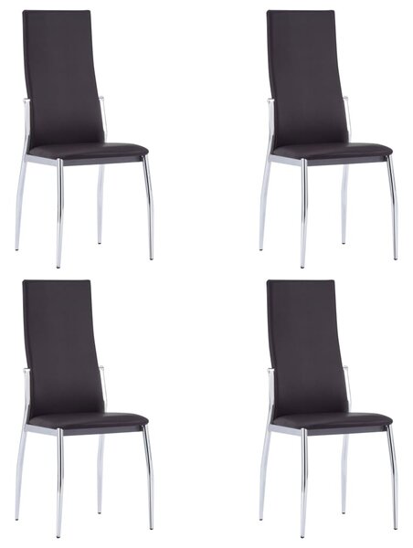 Dining Chairs 4 pcs Brown Faux Leather