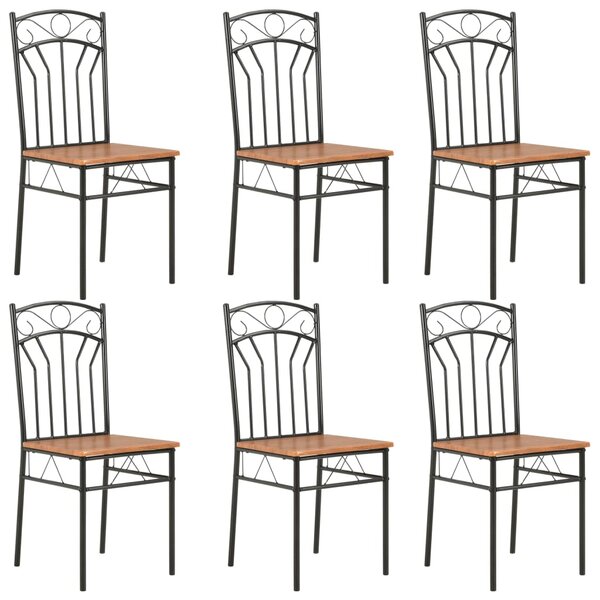 Dining Chairs 6 pcs Brown MDF