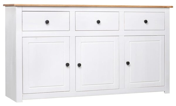 Sideboard White 135x40x80 cm Solid Pinewood Panama Range