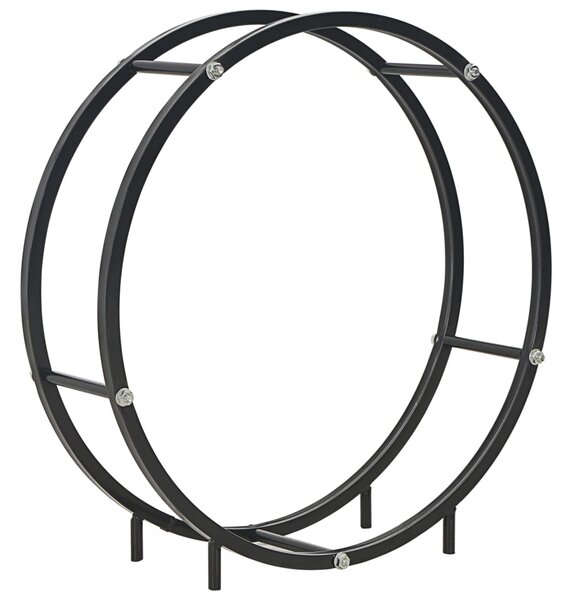 Firewood Rack Black 70x20x70 cm Steel