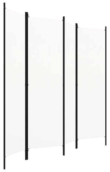 4-Panel Room Divider White 200x180 cm