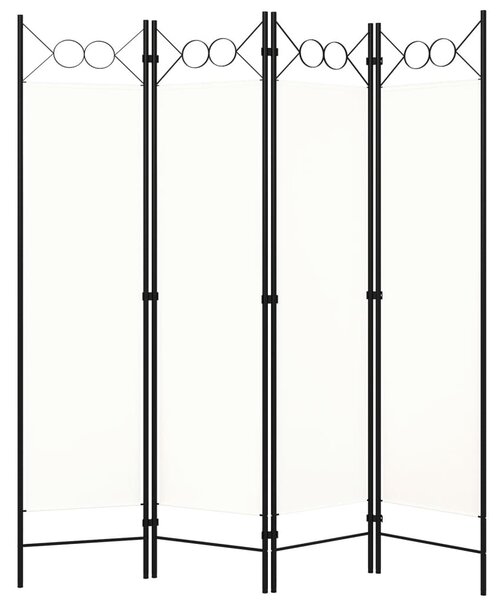 4-Panel Room Divider White 160x180 cm