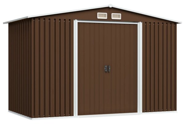 Garden Storage Shed Brown 257x205x178 cm Steel