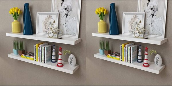 Wall Shelves 4 pcs White 100 cm