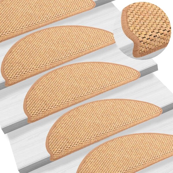 Stair Mats Self-adhesive Sisal-Look 15 pcs 65x21x4 cm Sisal