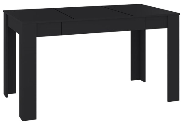 Dining Table Black 140x74.5x76 cm Engineered Wood