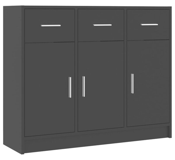 Sideboard Black 91x28x75 cm Engineered Wood