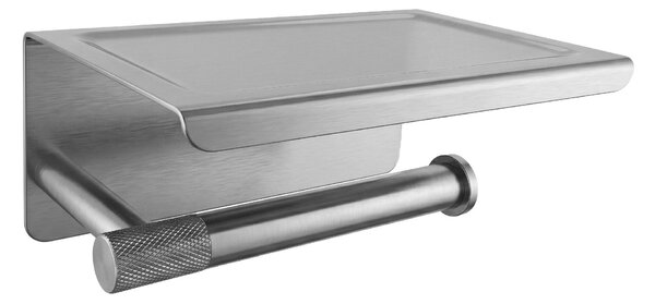 Toilet paper holder with shelf 6613 Modern Nickel Brush
