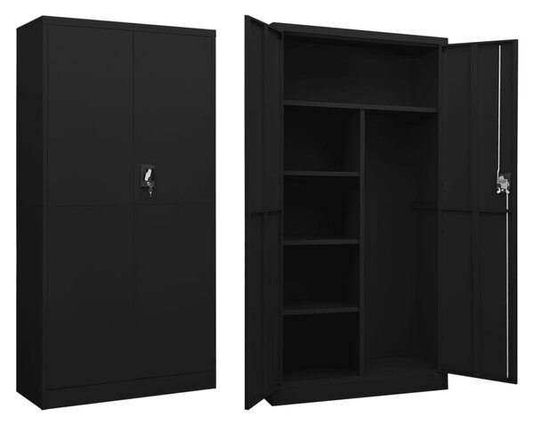 Locker Cabinet Black 90x40x180 cm Steel