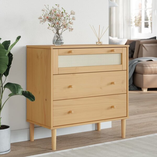 Celle Pinewood Chest Of 3 Drawers In Brown