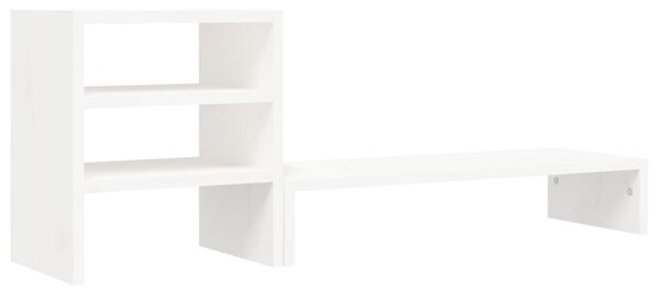 Monitor Stand White 81x20x30 cm Solid Wood Pine