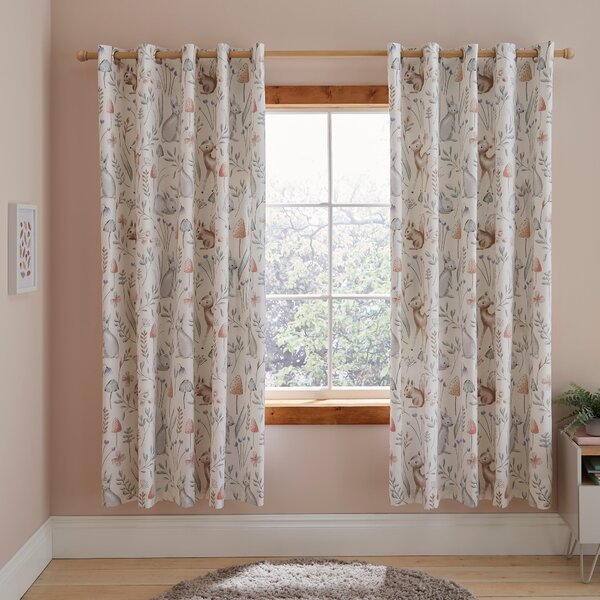 Woodland Blackout Eyelet Curtains