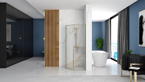 Shower enclosure DIAMOND 90x90 BRUSH GOLD