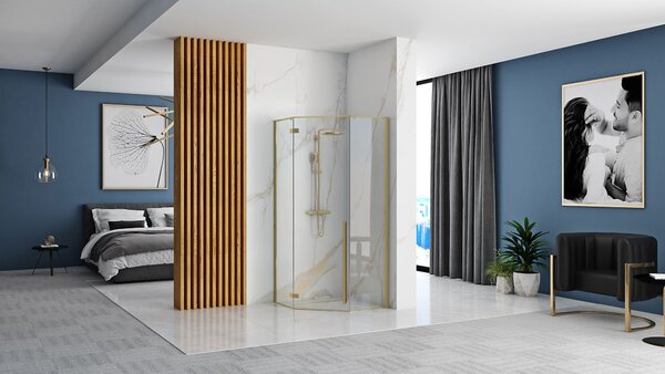 Shower enclosure DIAMOND 90x90 BRUSH GOLD